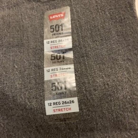 Levi’s 501 Button Fly Skinny Stretch Size 12 Reg 26x26 Adjustable Waist Jeans - Picture 3 of 8